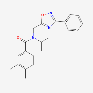 molecular formula C21H23N3O2 B5543430 N-isopropyl-3,4-dimethyl-N-[(3-phenyl-1,2,4-oxadiazol-5-yl)methyl]benzamide 