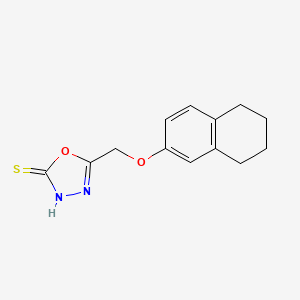 molecular formula C13H14N2O2S B5543438 5-[(5,6,7,8-tetrahydro-2-naphthalenyloxy)methyl]-1,3,4-oxadiazole-2-thiol 