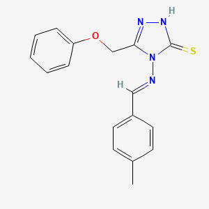 molecular formula C17H16N4OS B5543447 4-[(4-甲基亚苄基)氨基]-5-(苯氧甲基)-4H-1,2,4-三唑-3-硫醇 