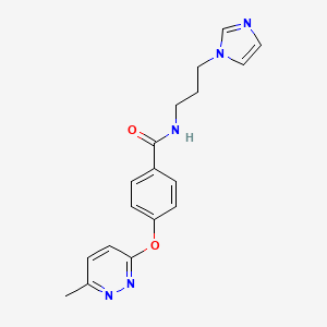 molecular formula C18H19N5O2 B5543455 N-[3-(1H-imidazol-1-yl)propyl]-4-[(6-methyl-3-pyridazinyl)oxy]benzamide 