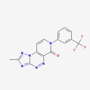 molecular formula C15H9F3N6O B5543465 2-甲基-7-[3-(三氟甲基)苯基]吡啶并[4,3-e][1,2,4]三唑并[5,1-c][1,2,4]三嗪-6(7H)-酮 
