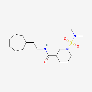 molecular formula C17H33N3O3S B5543471 N-(2-cycloheptylethyl)-1-[(dimethylamino)sulfonyl]-3-piperidinecarboxamide 