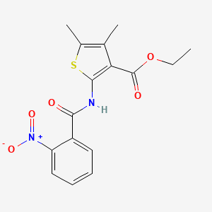 molecular formula C16H16N2O5S B5543479 4,5-二甲基-2-[(2-硝基苯甲酰)氨基]-3-噻吩甲酸乙酯 