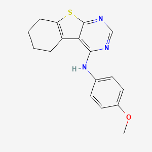 molecular formula C17H17N3OS B5543544 N-(4-methoxyphenyl)-5,6,7,8-tetrahydro[1]benzothieno[2,3-d]pyrimidin-4-amine 