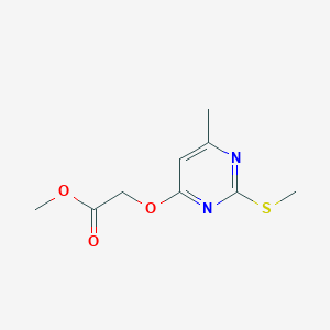molecular formula C9H12N2O3S B5543560 methyl {[6-methyl-2-(methylthio)-4-pyrimidinyl]oxy}acetate CAS No. 54069-06-6