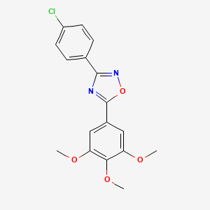 molecular formula C17H15ClN2O4 B5543571 3-(4-chlorophenyl)-5-(3,4,5-trimethoxyphenyl)-1,2,4-oxadiazole 