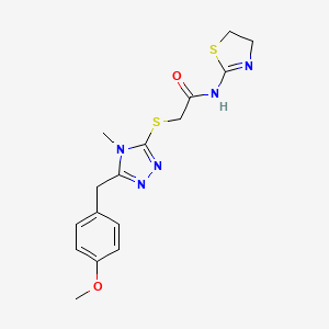 molecular formula C16H19N5O2S2 B5543581 N-(4,5-dihydro-1,3-thiazol-2-yl)-2-{[5-(4-methoxybenzyl)-4-methyl-4H-1,2,4-triazol-3-yl]thio}acetamide 