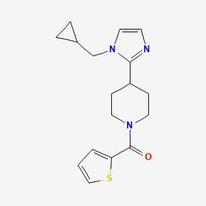 molecular formula C17H21N3OS B5543601 4-[1-(cyclopropylmethyl)-1H-imidazol-2-yl]-1-(2-thienylcarbonyl)piperidine 