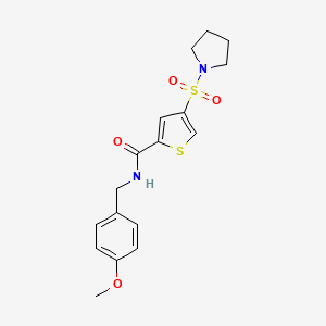 molecular formula C17H20N2O4S2 B5543607 N-(4-甲氧基苄基)-4-(1-吡咯烷磺酰基)-2-噻吩甲酰胺 