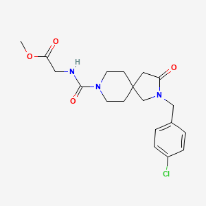 molecular formula C19H24ClN3O4 B5543609 methyl N-{[2-(4-chlorobenzyl)-3-oxo-2,8-diazaspiro[4.5]dec-8-yl]carbonyl}glycinate 