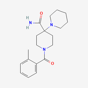 molecular formula C19H27N3O2 B5543614 1'-(2-甲基苯甲酰)-1,4'-联哌啶-4'-甲酰胺 
