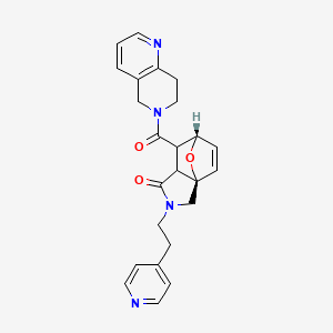 molecular formula C24H24N4O3 B5543623 (3aR*,6S*)-7-(7,8-二氢-1,6-萘啶-6(5H)-基羰基)-2-(2-吡啶-4-基乙基)-2,3,7,7a-四氢-3a,6-环氧异吲哚-1(6H)-酮 
