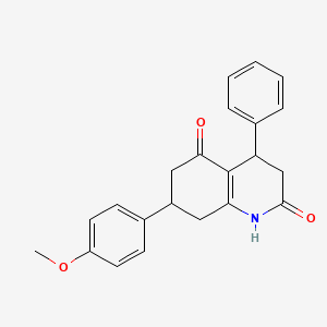 molecular formula C22H21NO3 B5543627 7-(4-methoxyphenyl)-4-phenyl-4,6,7,8-tetrahydro-2,5(1H,3H)-quinolinedione 