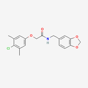 molecular formula C18H18ClNO4 B5543634 N-(1,3-苯并二氧杂环-5-基甲基)-2-(4-氯-3,5-二甲基苯氧基)乙酰胺 