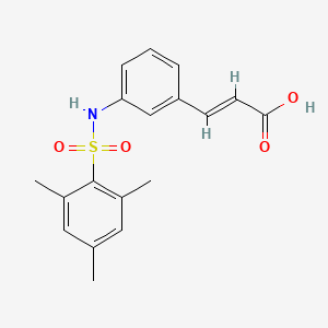 molecular formula C18H19NO4S B5543648 3-{3-[(mesitylsulfonyl)amino]phenyl}acrylic acid 