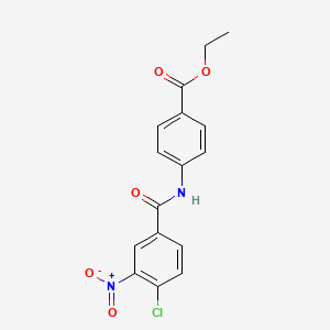 molecular formula C16H13ClN2O5 B5543686 ethyl 4-[(4-chloro-3-nitrobenzoyl)amino]benzoate 