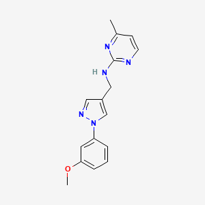 molecular formula C16H17N5O B5543691 N-{[1-(3-methoxyphenyl)-1H-pyrazol-4-yl]methyl}-4-methylpyrimidin-2-amine 