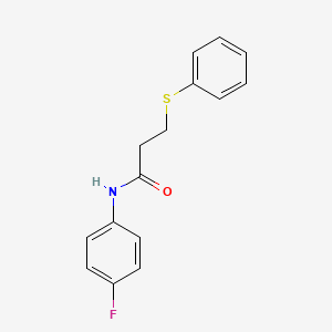 molecular formula C15H14FNOS B5543696 N-(4-fluorophenyl)-3-(phenylthio)propanamide 