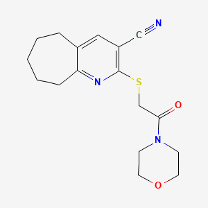 molecular formula C17H21N3O2S B5543721 2-{[2-(4-morpholinyl)-2-oxoethyl]thio}-6,7,8,9-tetrahydro-5H-cyclohepta[b]pyridine-3-carbonitrile 