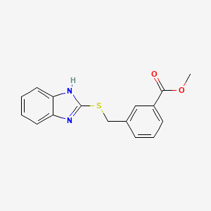 molecular formula C16H14N2O2S B5543726 methyl 3-[(1H-benzimidazol-2-ylthio)methyl]benzoate 