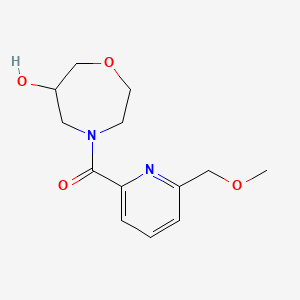 molecular formula C13H18N2O4 B5543728 4-{[6-(methoxymethyl)pyridin-2-yl]carbonyl}-1,4-oxazepan-6-ol 