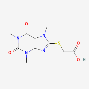 molecular formula C10H12N4O4S B5543733 [(1,3,7-三甲基-2,6-二氧代-2,3,6,7-四氢-1H-嘌呤-8-基)硫代]乙酸 