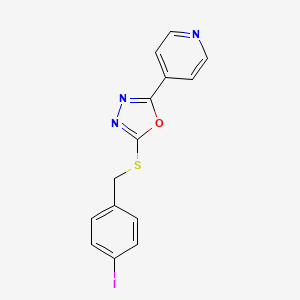 molecular formula C14H10IN3OS B5543755 4-{5-[(4-碘苄基)硫代]-1,3,4-恶二唑-2-基}吡啶 CAS No. 478482-76-7