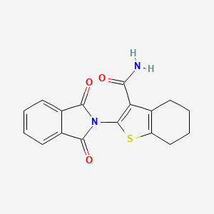 molecular formula C17H14N2O3S B5543777 2-(1,3-dioxo-1,3-dihydro-2H-isoindol-2-yl)-4,5,6,7-tetrahydro-1-benzothiophene-3-carboxamide 