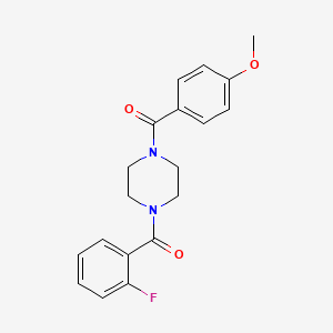 molecular formula C19H19FN2O3 B5543788 1-(2-fluorobenzoyl)-4-(4-methoxybenzoyl)piperazine 