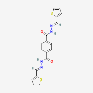 molecular formula C18H14N4O2S2 B5543795 N'~1~,N'~4~-bis(2-thienylmethylene)terephthalohydrazide 