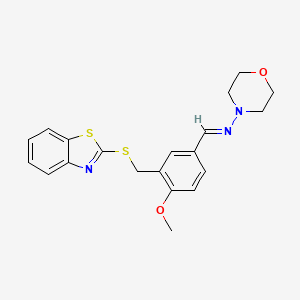 molecular formula C20H21N3O2S2 B5543796 N-{3-[(1,3-benzothiazol-2-ylthio)methyl]-4-methoxybenzylidene}-4-morpholinamine 