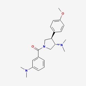 molecular formula C22H29N3O2 B5543798 (3S*,4R*)-1-[3-(dimethylamino)benzoyl]-4-(4-methoxyphenyl)-N,N-dimethylpyrrolidin-3-amine 