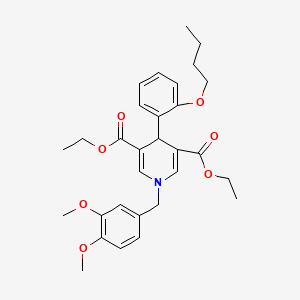 molecular formula C30H37NO7 B5543818 diethyl 4-(2-butoxyphenyl)-1-(3,4-dimethoxybenzyl)-1,4-dihydro-3,5-pyridinedicarboxylate 