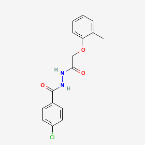 molecular formula C16H15ClN2O3 B5543826 4-chloro-N'-[(2-methylphenoxy)acetyl]benzohydrazide 