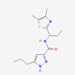 molecular formula C15H22N4OS B5543846 N-[1-(4,5-dimethyl-1,3-thiazol-2-yl)propyl]-3-propyl-1H-pyrazole-5-carboxamide 