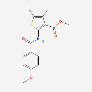 molecular formula C16H17NO4S B5543859 methyl 2-[(4-methoxybenzoyl)amino]-4,5-dimethyl-3-thiophenecarboxylate 