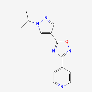 molecular formula C13H13N5O B5543867 4-[5-(1-isopropyl-1H-pyrazol-4-yl)-1,2,4-oxadiazol-3-yl]pyridine 