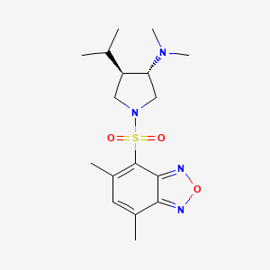 molecular formula C17H26N4O3S B5543886 (3S*,4R*)-1-[(5,7-dimethyl-2,1,3-benzoxadiazol-4-yl)sulfonyl]-4-isopropyl-N,N-dimethylpyrrolidin-3-amine 