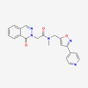 molecular formula C20H17N5O3 B5543893 N-methyl-2-(1-oxo-2(1H)-phthalazinyl)-N-{[3-(4-pyridinyl)-5-isoxazolyl]methyl}acetamide 