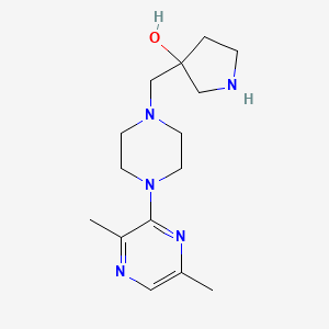 molecular formula C15H25N5O B5543899 3-{[4-(3,6-dimethyl-2-pyrazinyl)-1-piperazinyl]methyl}-3-pyrrolidinol dihydrochloride 