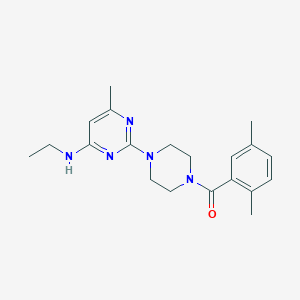 molecular formula C20H27N5O B5543915 2-[4-(2,5-dimethylbenzoyl)-1-piperazinyl]-N-ethyl-6-methyl-4-pyrimidinamine 