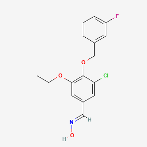 molecular formula C16H15ClFNO3 B5543929 3-氯-5-乙氧基-4-[(3-氟苄基)氧基]苯甲醛肟 