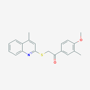molecular formula C20H19NO2S B5543930 1-(4-methoxy-3-methylphenyl)-2-[(4-methyl-2-quinolinyl)thio]ethanone 