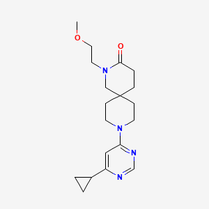 molecular formula C19H28N4O2 B5543954 9-(6-环丙基嘧啶-4-基)-2-(2-甲氧基乙基)-2,9-二氮杂螺[5.5]十一烷-3-酮 