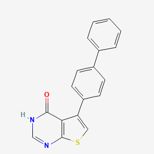 molecular formula C18H12N2OS B5543955 5-(4-biphenylyl)thieno[2,3-d]pyrimidin-4(3H)-one 
