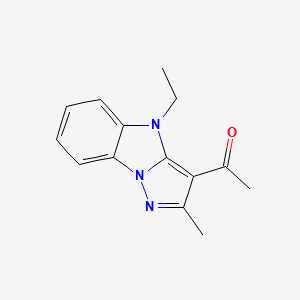 molecular formula C14H15N3O B5543961 1-(4-乙基-2-甲基-4H-吡唑并[1,5-a]苯并咪唑-3-基)乙酮 CAS No. 75380-55-1
