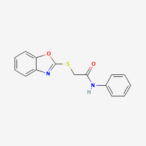 molecular formula C15H12N2O2S B5543977 2-(1,3-苯并恶唑-2-硫基)-N-苯基乙酰胺 CAS No. 86109-43-5