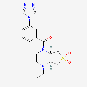 molecular formula C17H21N5O3S B5543987 (4aR*,7aS*)-1-ethyl-4-[3-(4H-1,2,4-triazol-4-yl)benzoyl]octahydrothieno[3,4-b]pyrazine 6,6-dioxide 