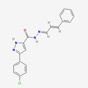 molecular formula C19H15ClN4O B5544030 3-(4-氯苯基)-N'-(3-苯基-2-丙烯-1-亚甲基)-1H-吡唑-5-甲酰肼 