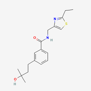 molecular formula C18H24N2O2S B5544047 N-[(2-ethyl-1,3-thiazol-4-yl)methyl]-3-(3-hydroxy-3-methylbutyl)benzamide 